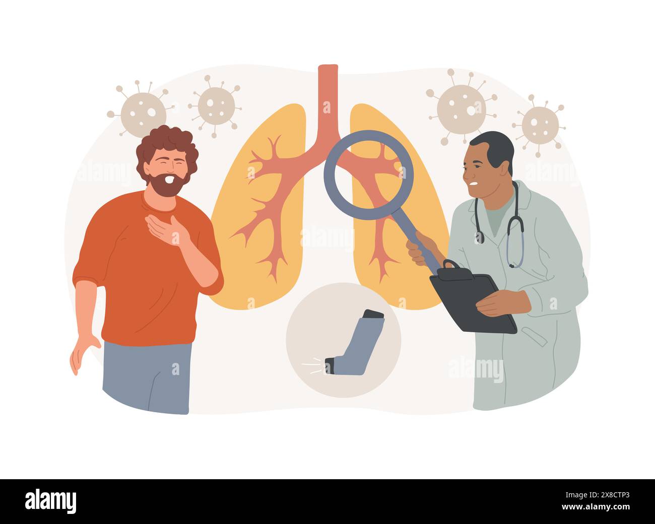 Bronchial asthma diagnosis isolated concept vector illustration Stock ...