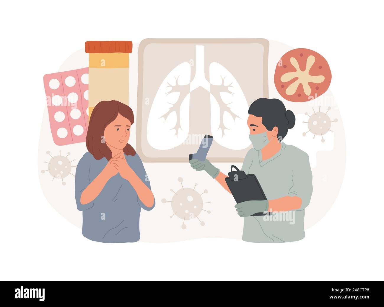 Treatment of bronchial asthma isolated concept vector illustration ...