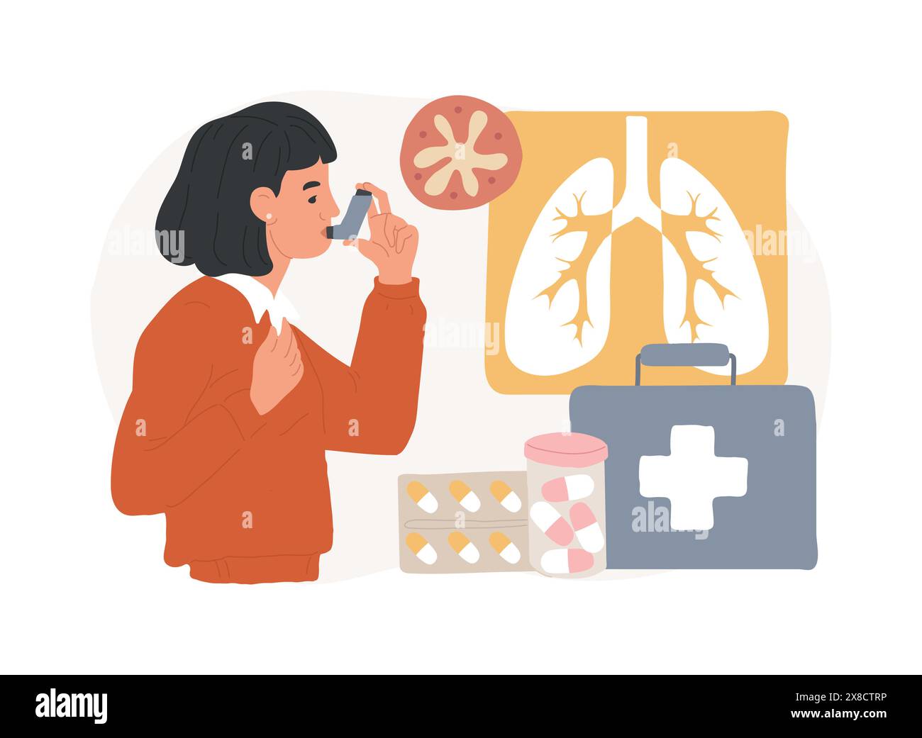 Medicine for bronchial asthma isolated concept vector illustration ...