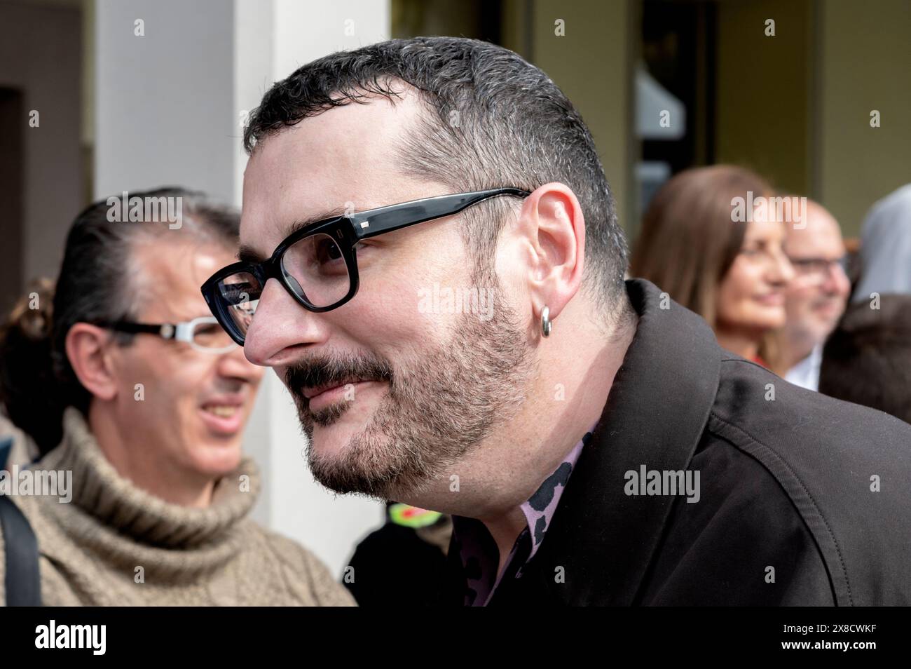 Dogliani, Italy, 24th May 2024. The Italian television and radio host and commentator Costantino della Gherardesca at the thirteenth edition of the Festival della TV. Credit: Luca Prestia / Alamy Live News Stock Photo