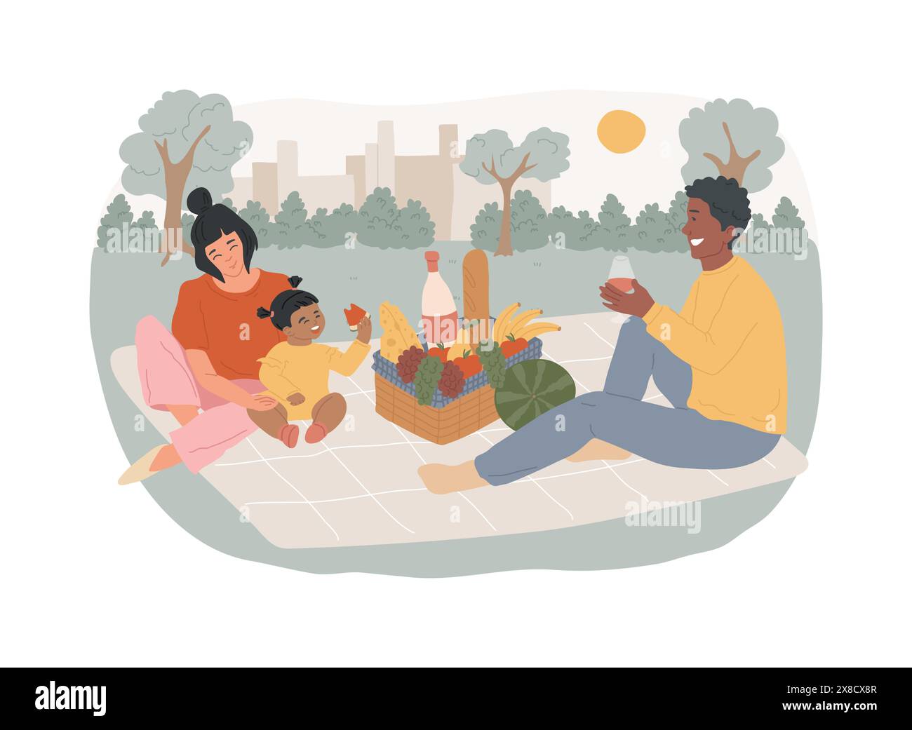 Summer picnic isolated concept vector illustration Stock Vector Image ...