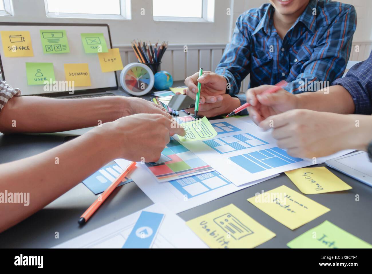mobile application development team is studying and designing ux ui ...