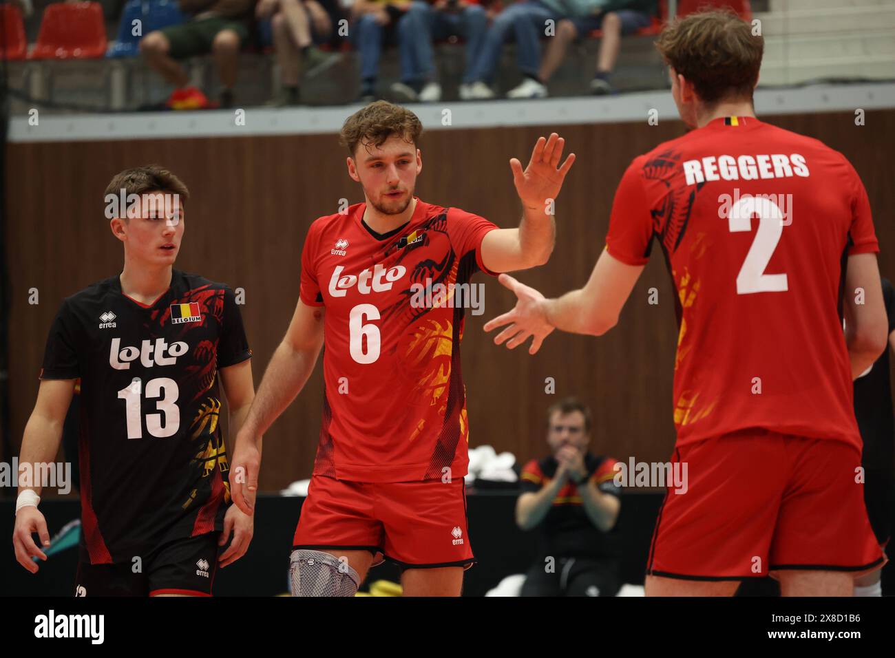 Beveren, Belgium. 24th May, 2025. Belgium's Simon Plaskie and
