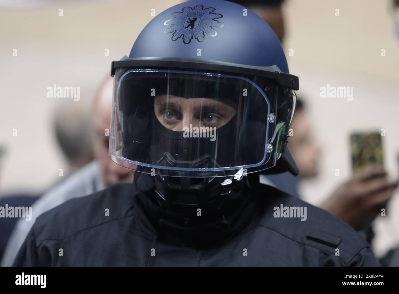 Berlin, Germany, 24, May, 2024.  Policeman during the match between Panathinaikos vs. Fenerbahce. Turkish Airlines Euroliga Final Four Berlin 2024. Credit: Fabideciria/Alamy Live News Stock Photo