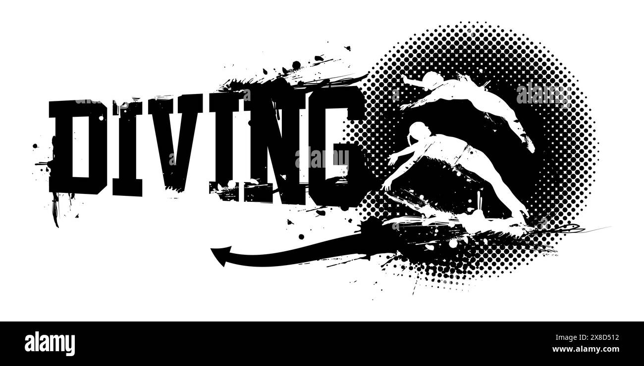 A vector illustration of Diving Water Banner Stock Vector Image & Art ...