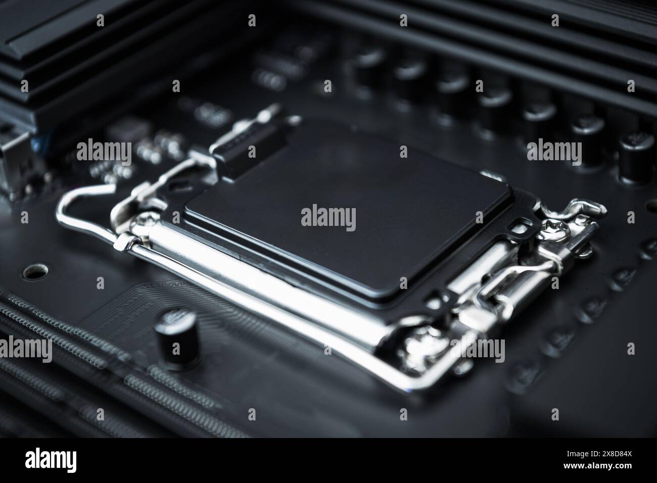 Modern Computer Processor Close Up. Computing Technologies Theme. Stock Photo