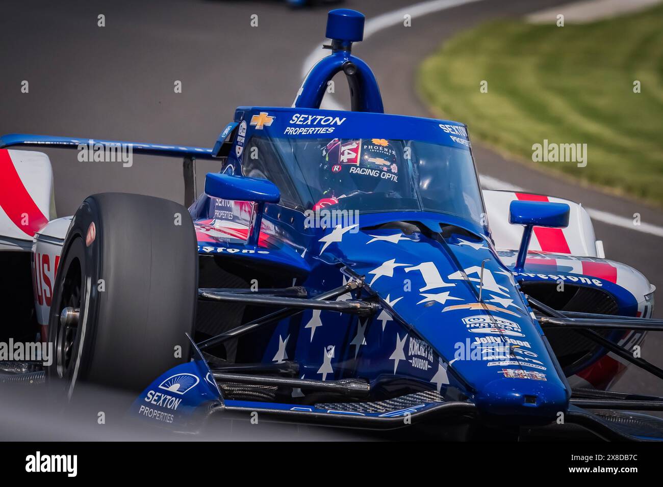Speedway, In, USA. 24th May, 2024. SANTINO FERRUCCI (14) of Woodbury, Connecticut practices for the 108th Running of the Indianapolis 500 at the Indianapolis Motor Speedway in Speedway, IN. (Credit Image: © Walter G. Arce Sr./ASP via ZUMA Press Wire) EDITORIAL USAGE ONLY! Not for Commercial USAGE! Stock Photo