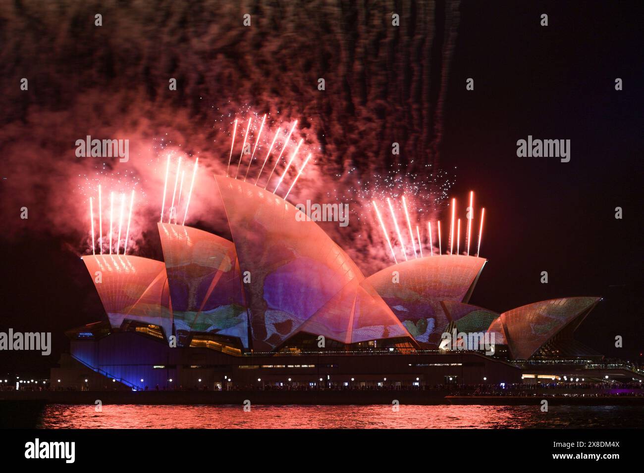 Sydney, Australia. 24th May, 2024. Fireworks explode around the Sydney ...