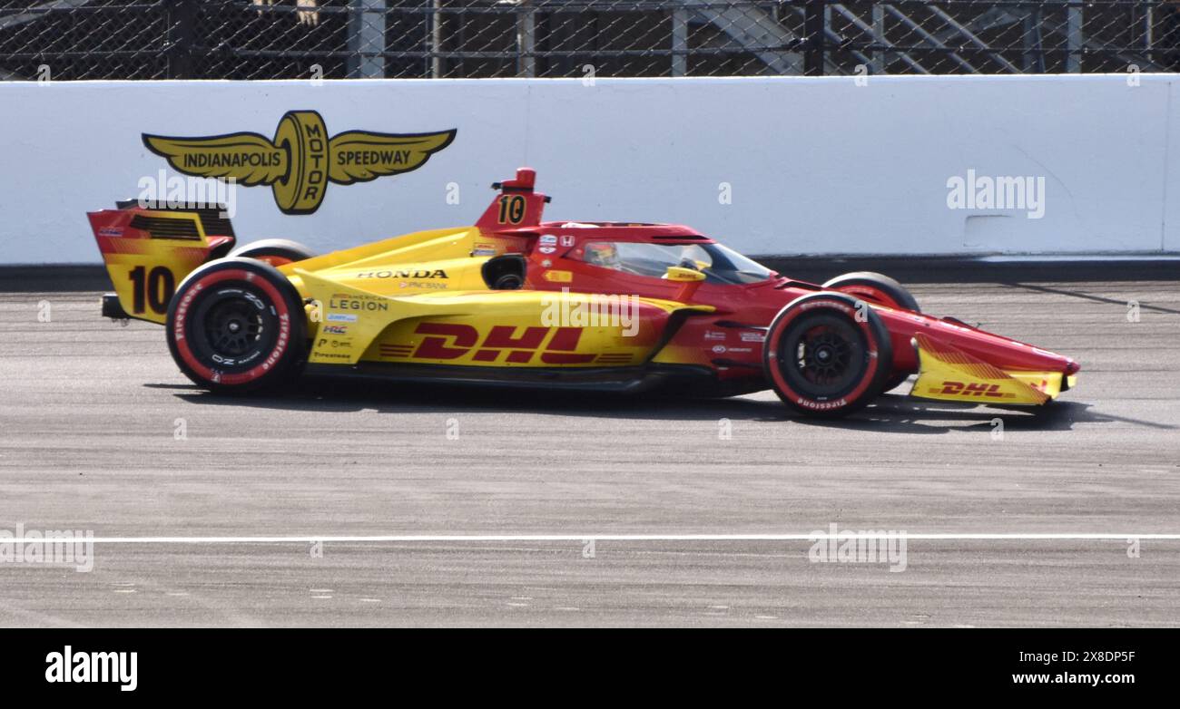 IndyCar driver Alex Palou competing in the Indianapolis Grand Prix in Chip Ganassi Racing's No. 10 car. Stock Photo