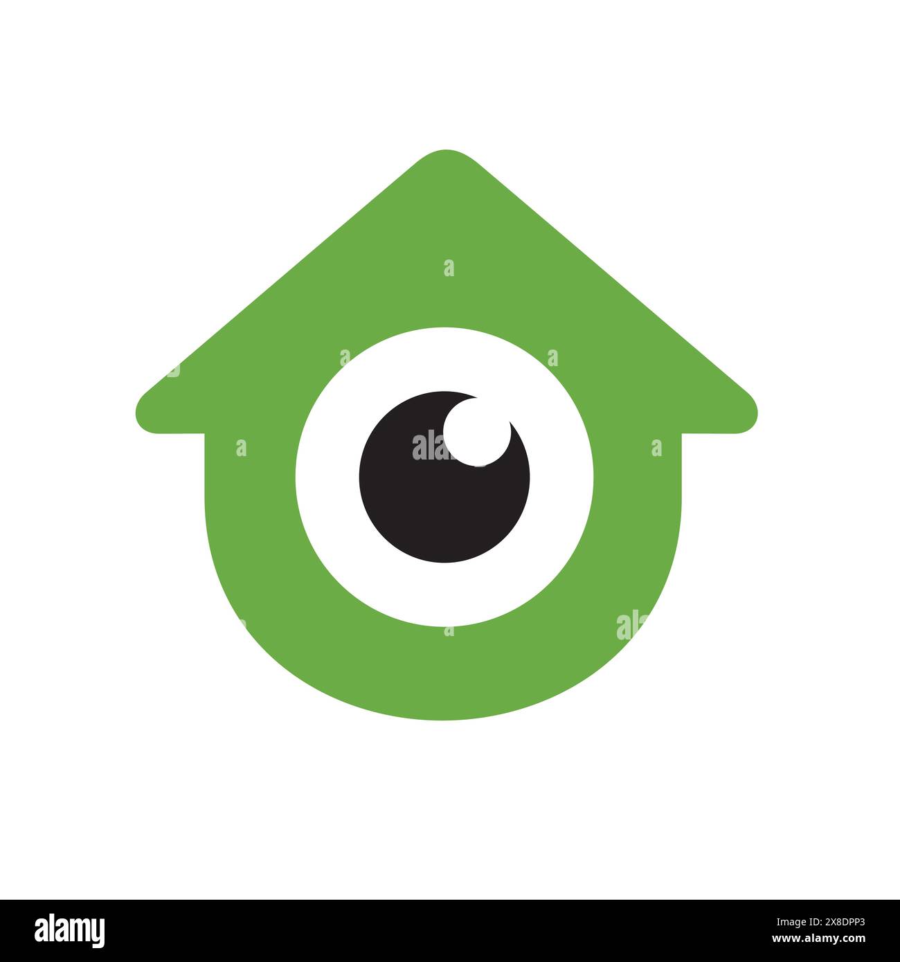 Logo Home, Combined With Glossy Eyes, Vector Design Illustration Stock
