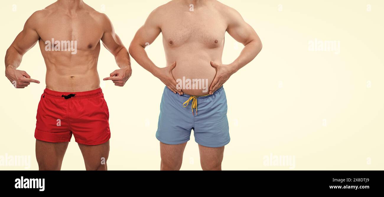 photo of before and after body comparison, copy space. before and after ...