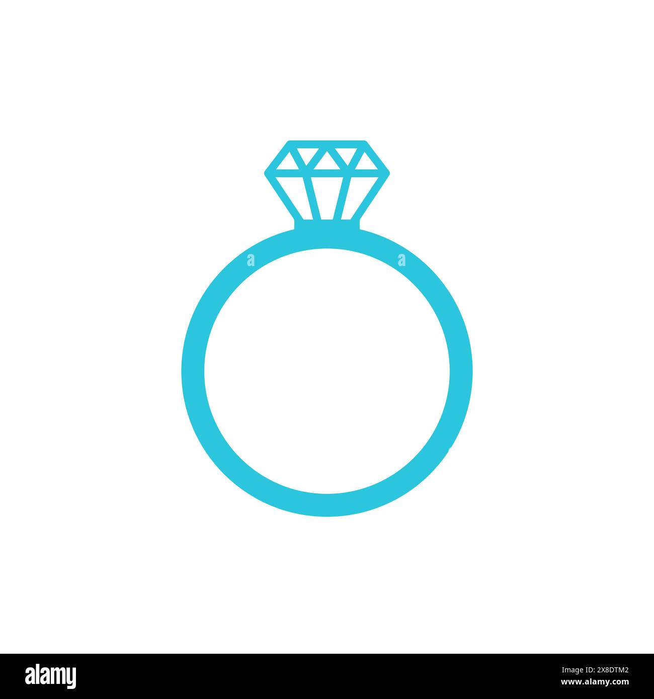 Diamond ring icon. Isolated on white background. From blue icon set Stock Vector