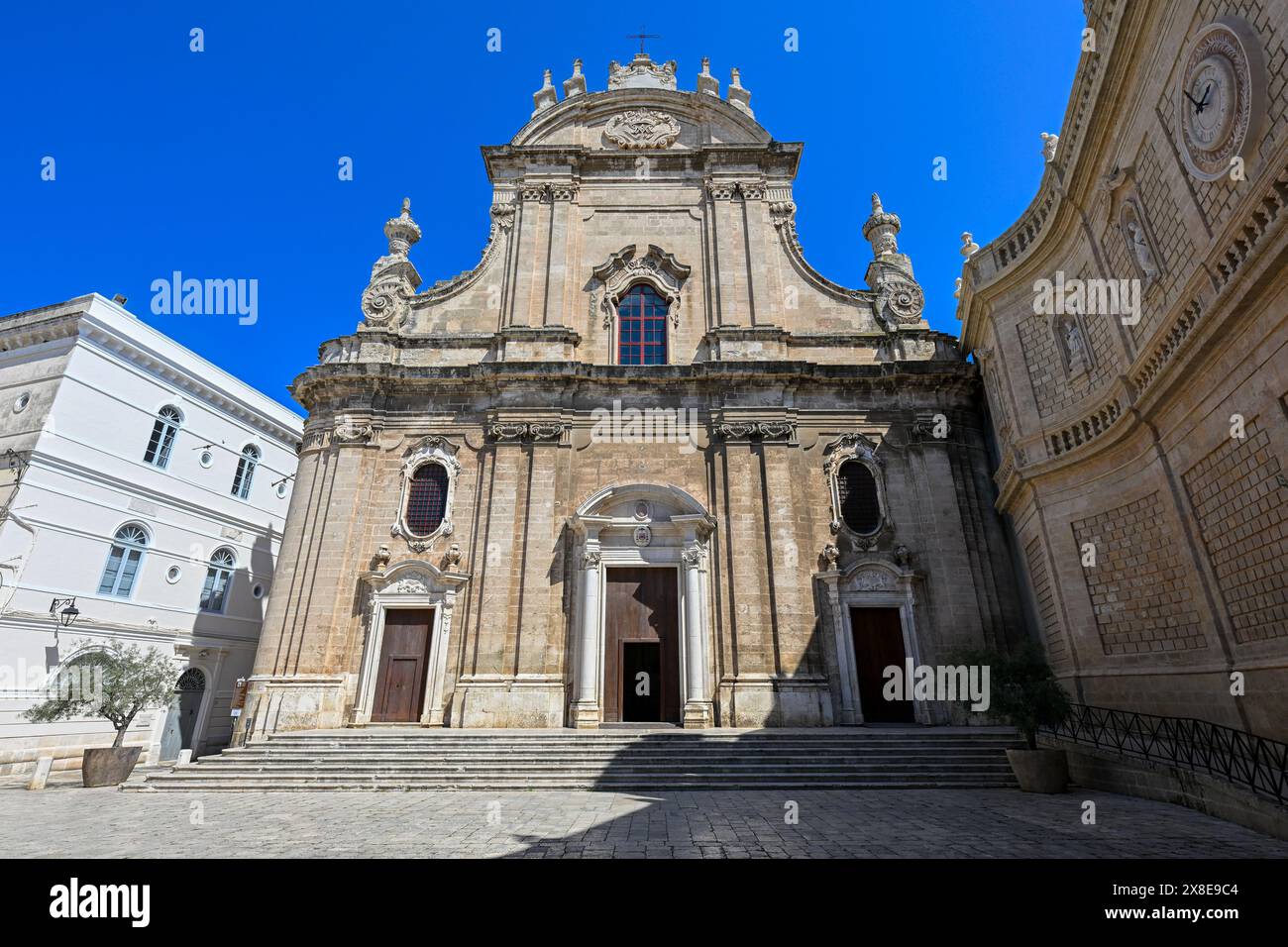 Cathedral Maria Santissima della Madia (Basilica Cattedrale Maria Santissima della Madia) in old town Monopoli, Puglia, Italy. Region of Apulia Stock Photo