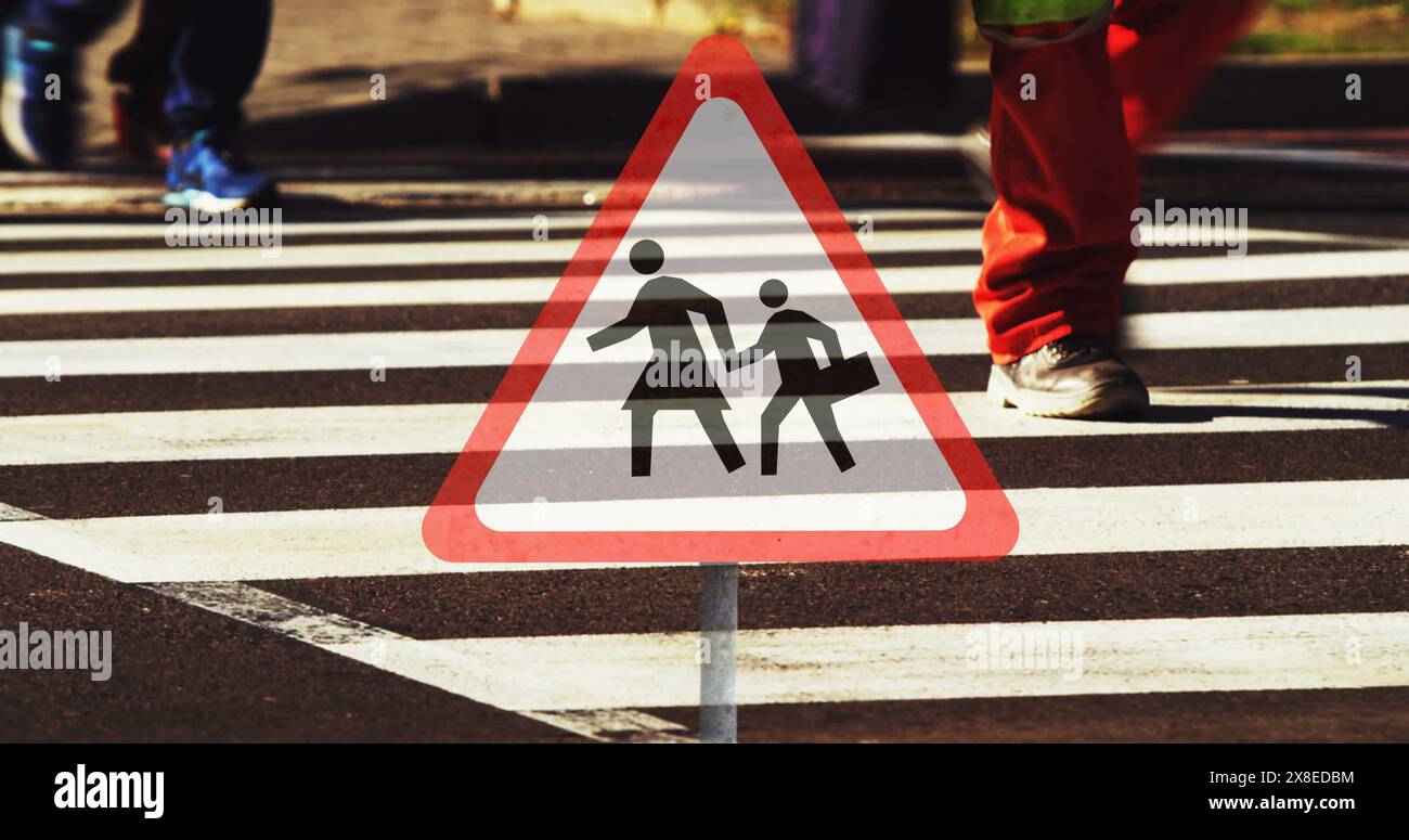 Image of road sign and road Stock Photo