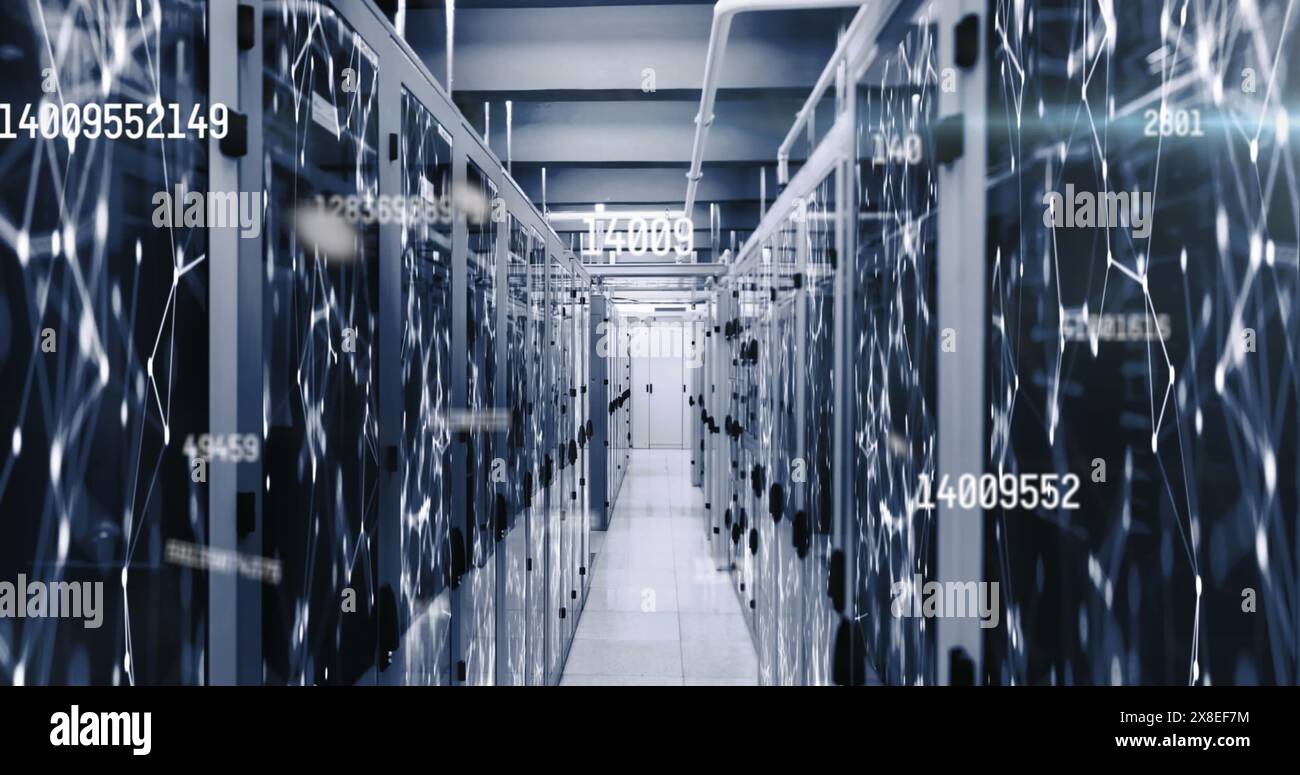 Image of data processing with connections over computer servers Stock Photo