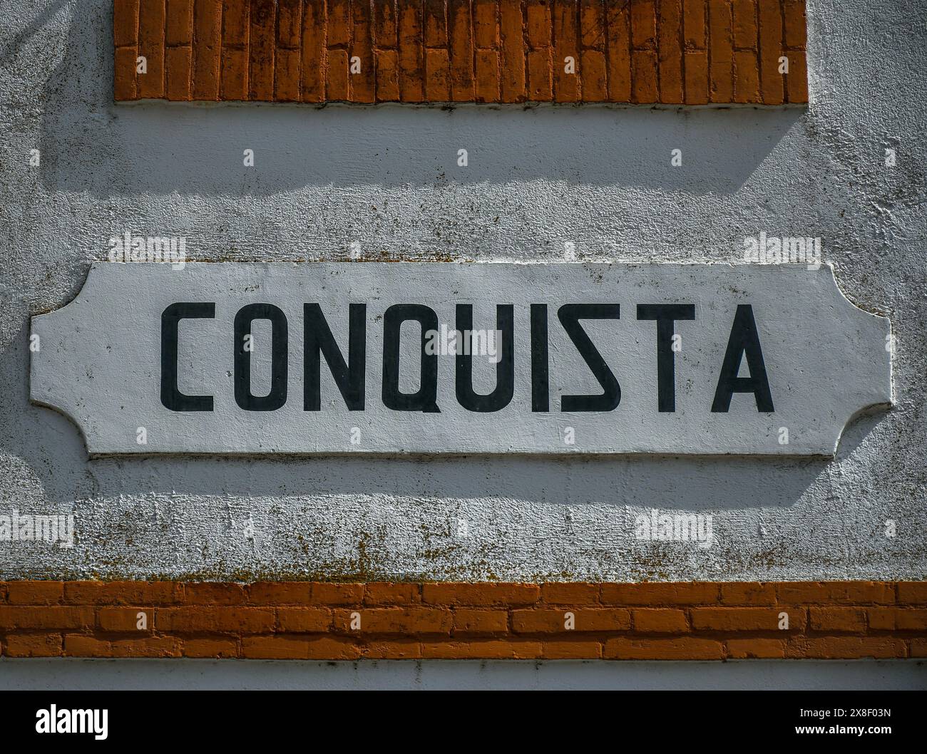Railway history, Old railway station of Conquista, Cordoba, Andalusia, Spain Stock Photo