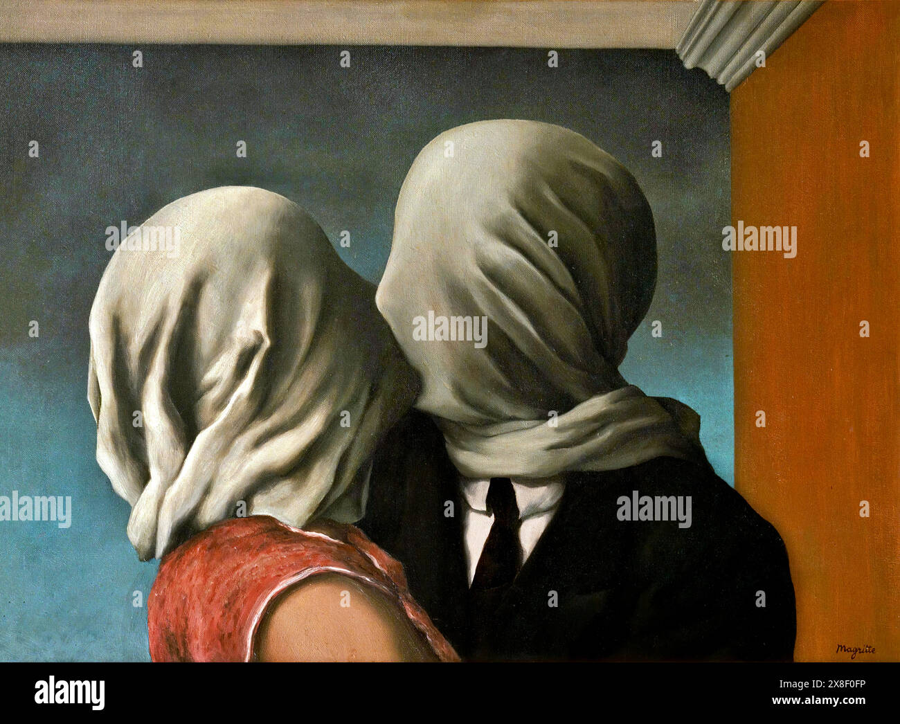The Lovers Painting, 1928 Artist Magritte, Rene (1898-1967) Belgian. Stock Vector