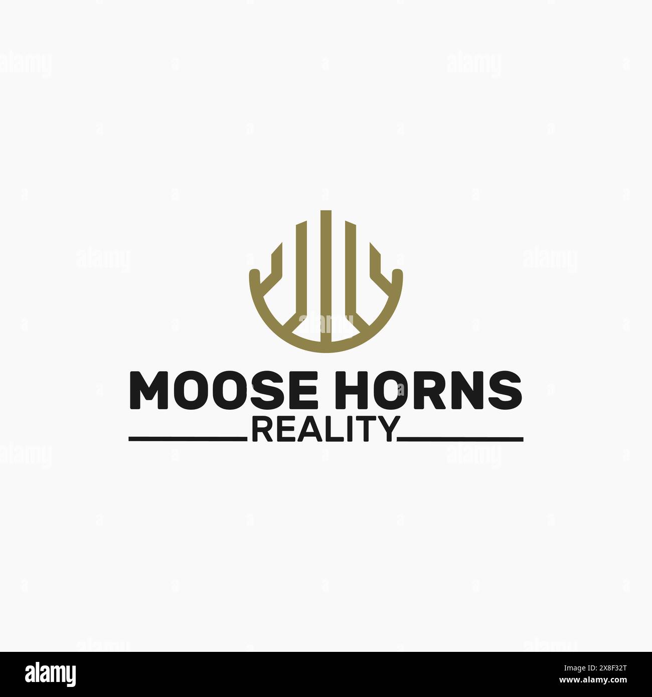 abstract moose horns , a real estate logo template  an abstract art in which buildings are designed as Canadian moose horns. Stock Vector
