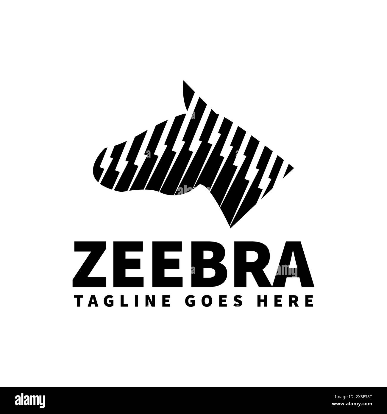 zebra logo template with power strips Stock Vector