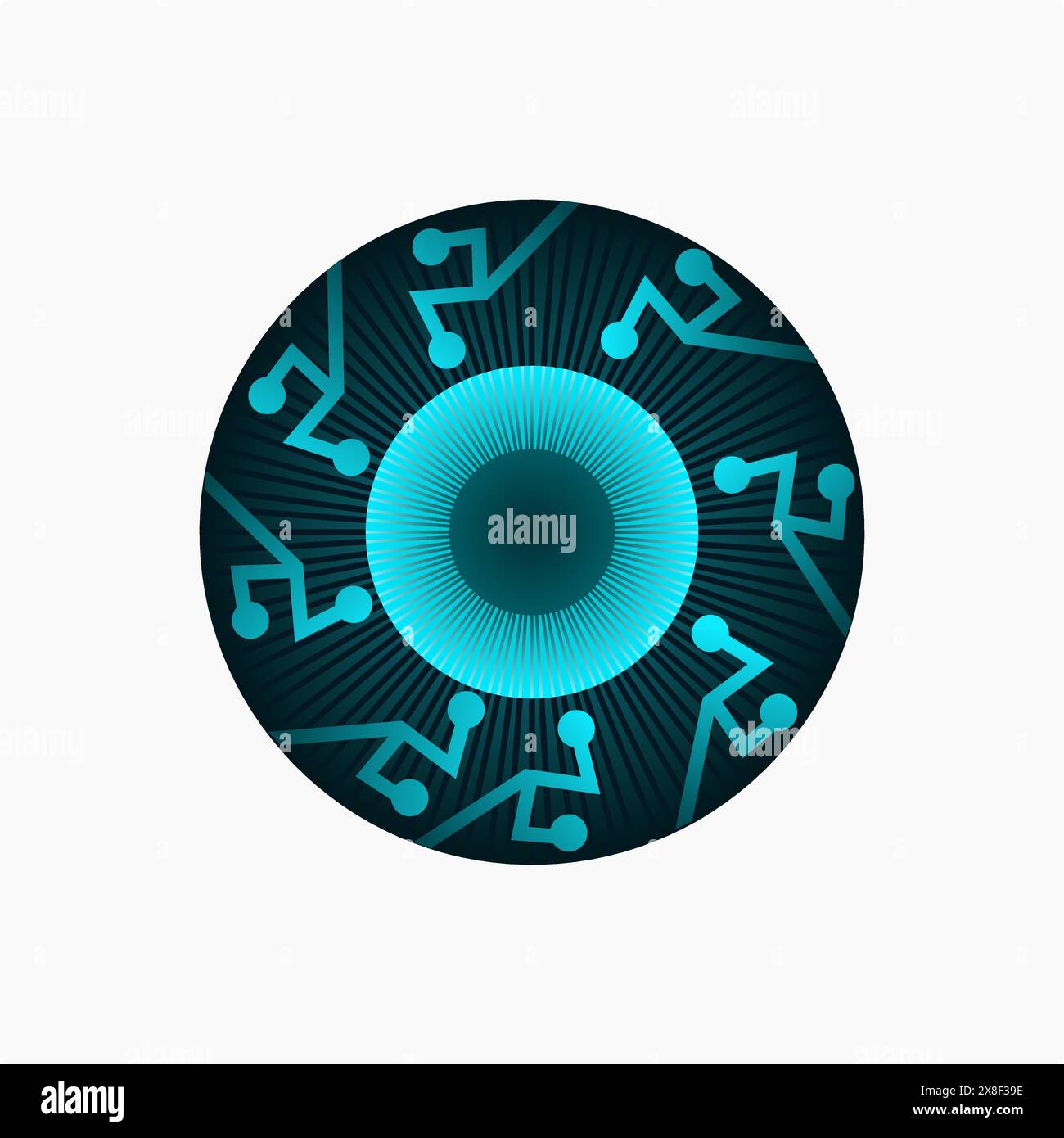 technology eye logo template with gradient colour and 3d effect Stock Vector