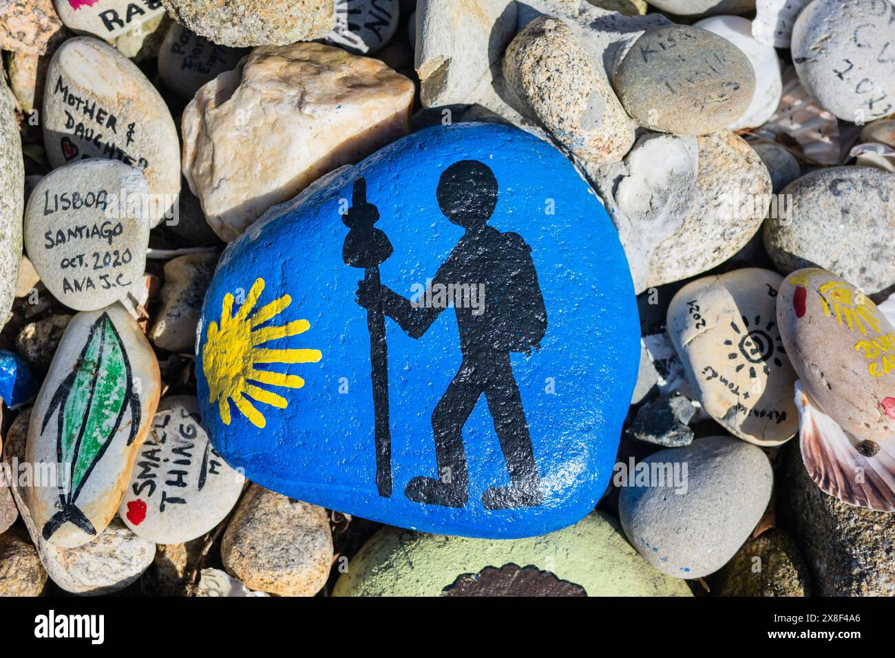 Portuguese Camino - Camino de Santiago, Portuguese Coastal Route Stock Photo