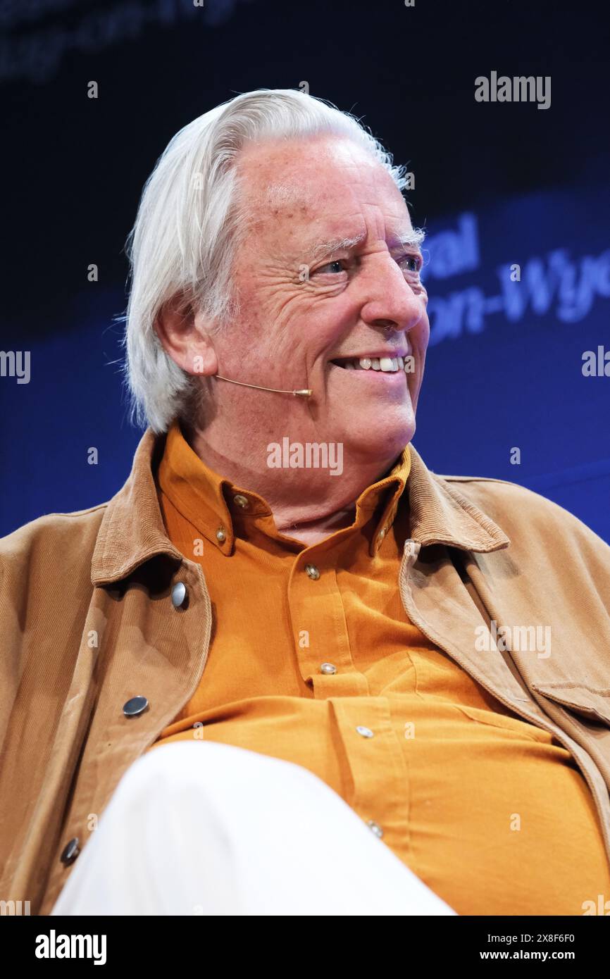 Hay Festival, Hay on Wye, Powys, Wales, UK – Saturday 25th May 2024 –  Michael Mansfield KC on stage in a News Review event - Photo Steven May / Alamy Live News Stock Photo