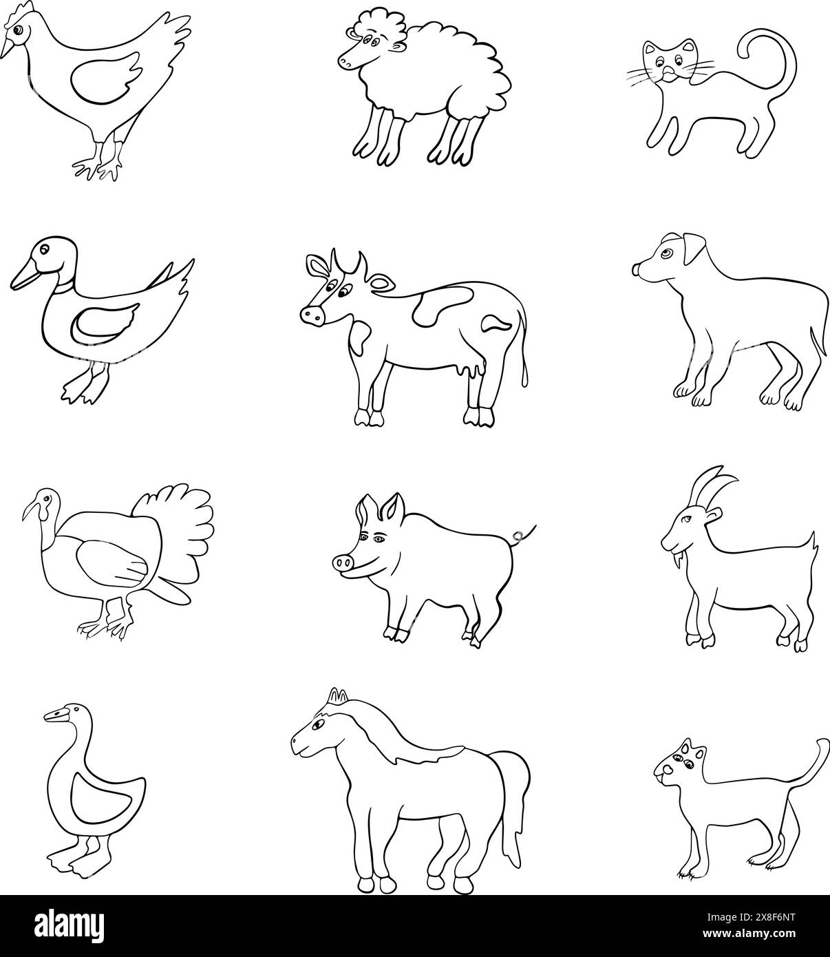 Vector Animal Contur Set of simple contour pets in vector Stock Vector Image & Art - Alamy