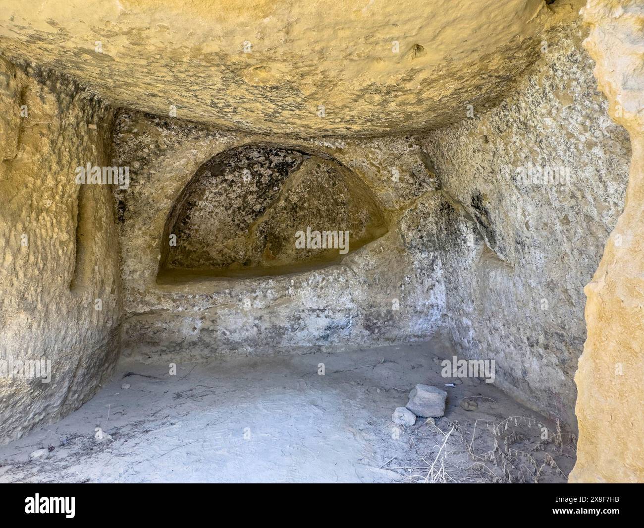 Buried In Rocks Cave of former Roman necropolis with sandstone caves carved into ...