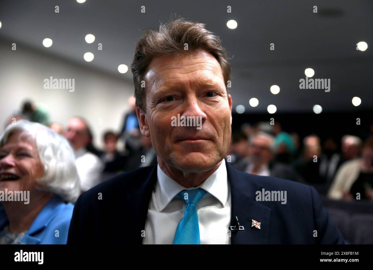 London, UK. 23rd May, 2024. Richard Tice, the leader of Reform UK attends a press conference as part of the party's campaign ahead of July 4, 2024 general election in London. (Credit Image: © Fred Duval/SOPA Images via ZUMA Press Wire) EDITORIAL USAGE ONLY! Not for Commercial USAGE! Stock Photo