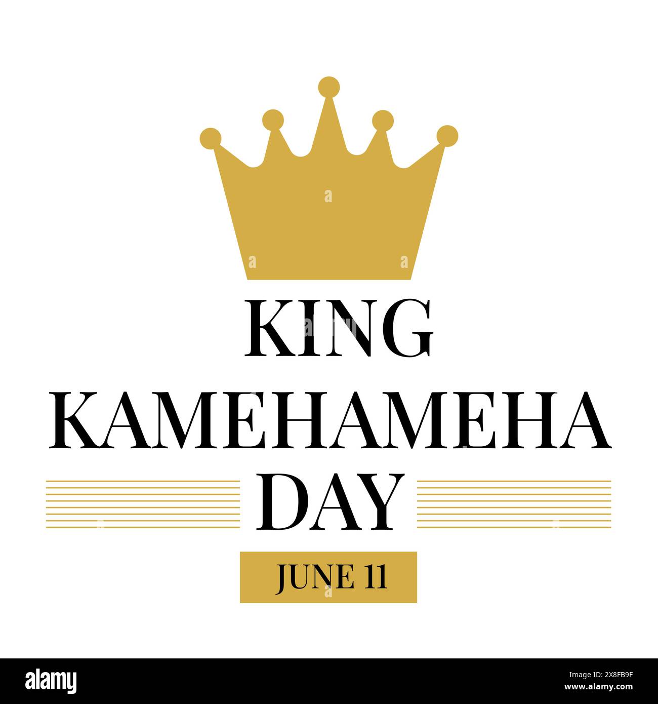 King Kamehameha Day typography poster. National holiday in Hawaii on June 11. Vector template