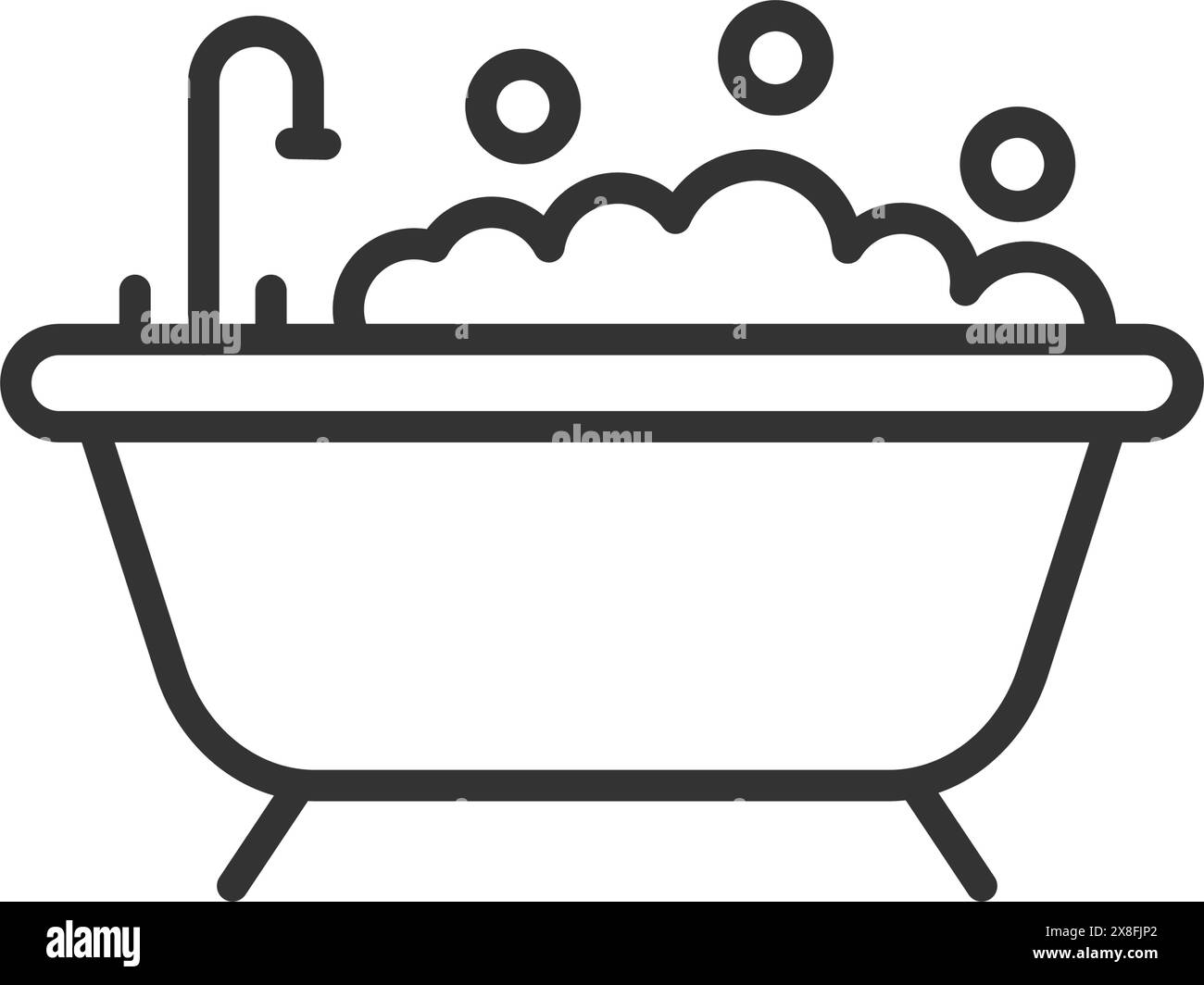 Bath icon in flat style. Bathroom vector illustration on isolated background. Bathtub sign business concept. Stock Vector