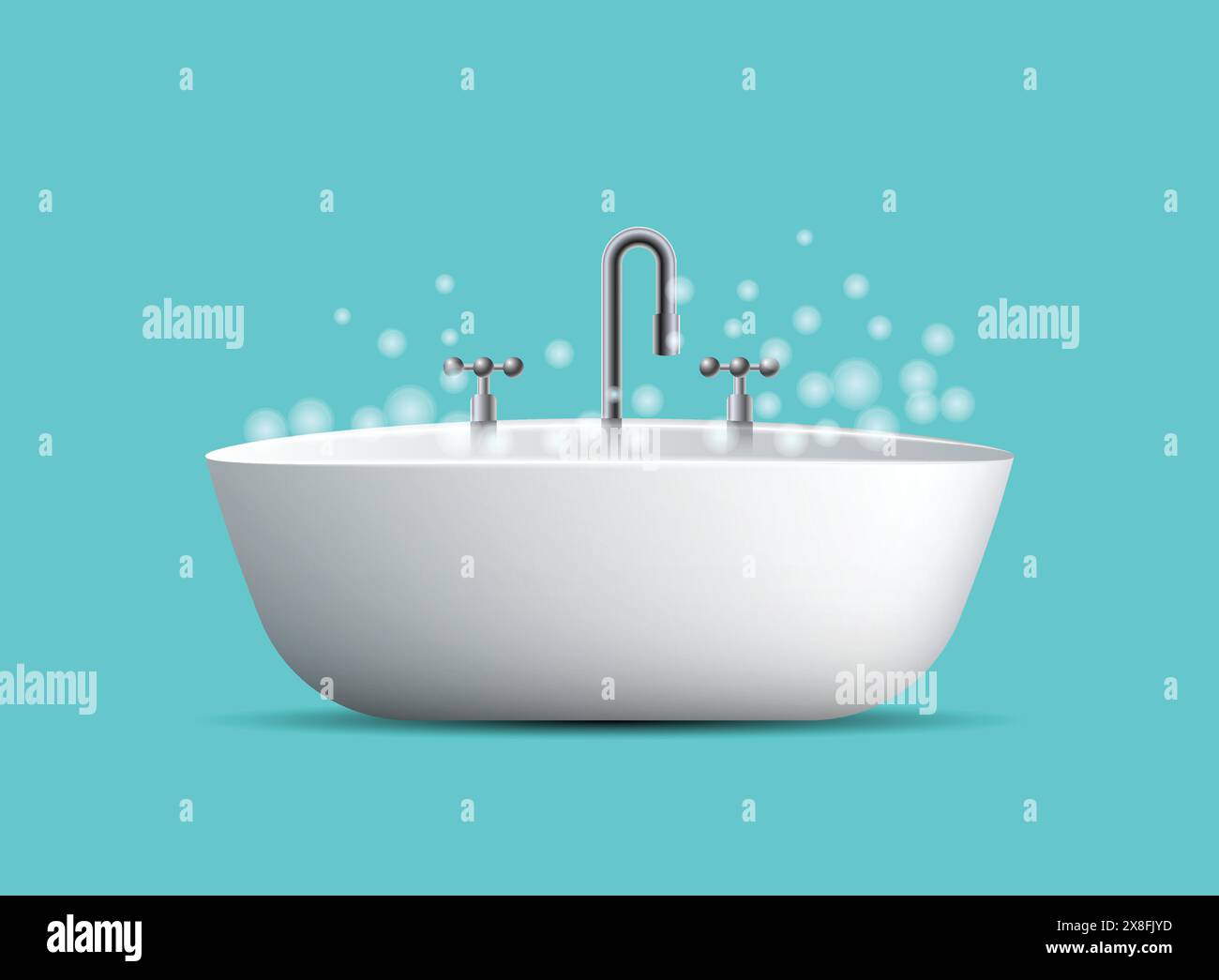 Bath icon in flat style. Bathroom vector illustration on isolated
