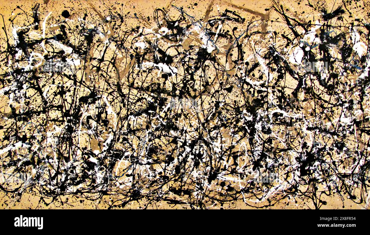 Autumn Rhythm. No 30, 1950 (Painting) by Artist Pollock, Jackson (1912-56) American. Stock Vector