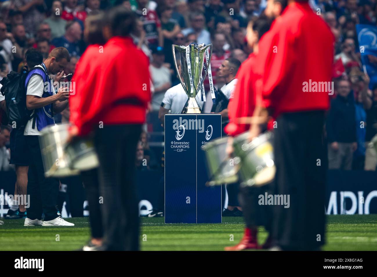 The Invested Champions Cup Trophy during the 2024 Investec Champions Cup Final game between Leinster Rugby and Stade Toulousain at Tottenahm Hotspur Stadium in London, England. (Liam Asman/SPP) Credit: SPP Sport Press Photo. /Alamy Live News Stock Photo