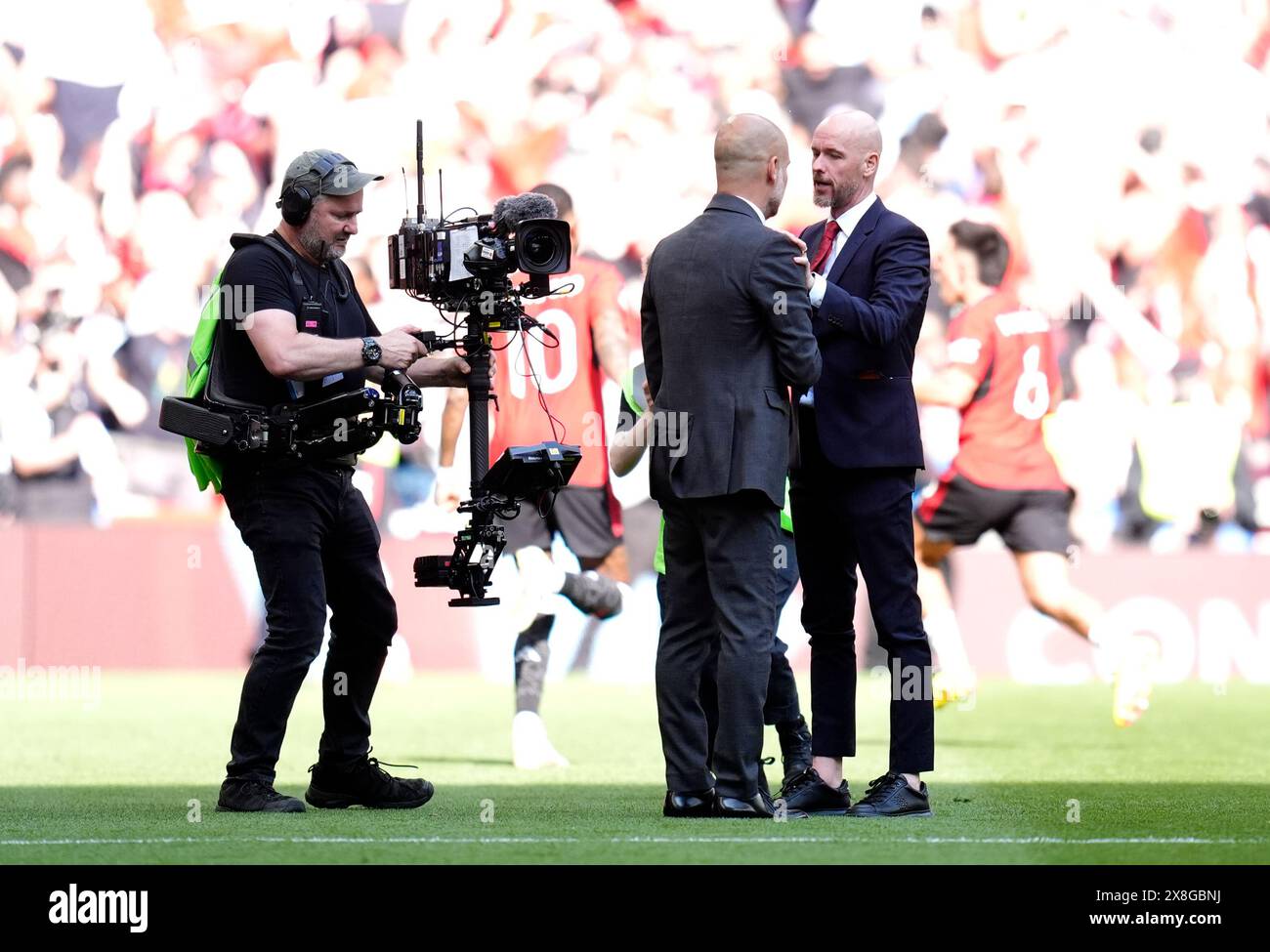 Manchester City Manager Pep Guardiola (left) And Manchester United ...