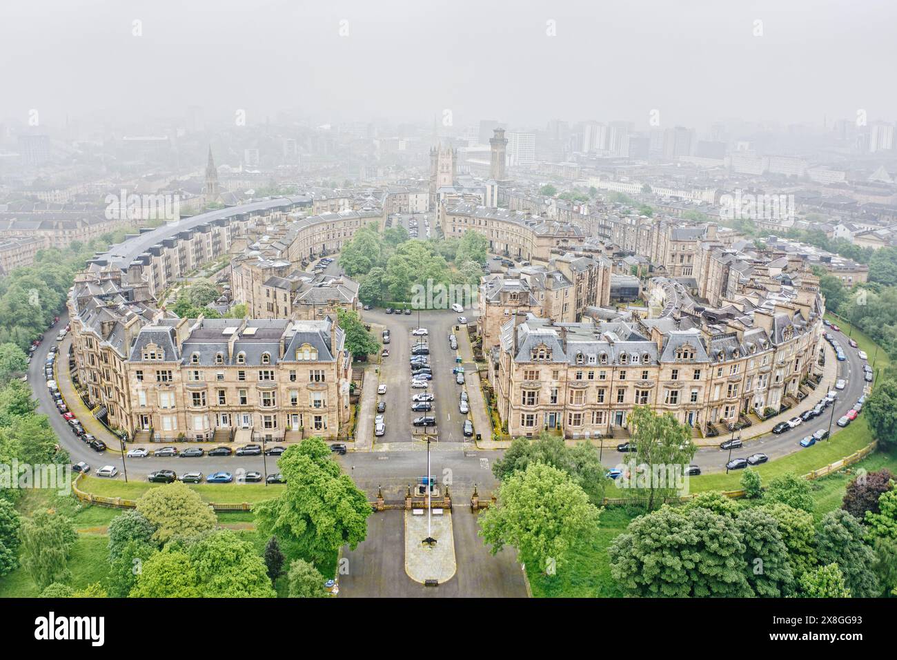 Park Quadrant luxury residential area of Glasgow Stock Photo Alamy