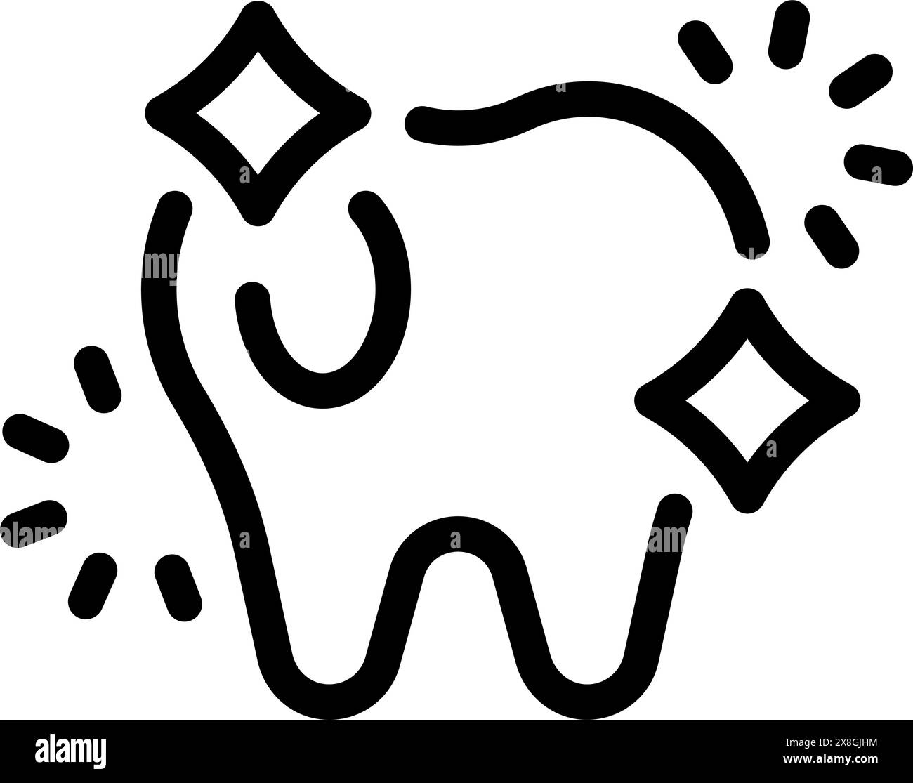 Bright and shiny dental care tooth icon with sparkling clean and ...