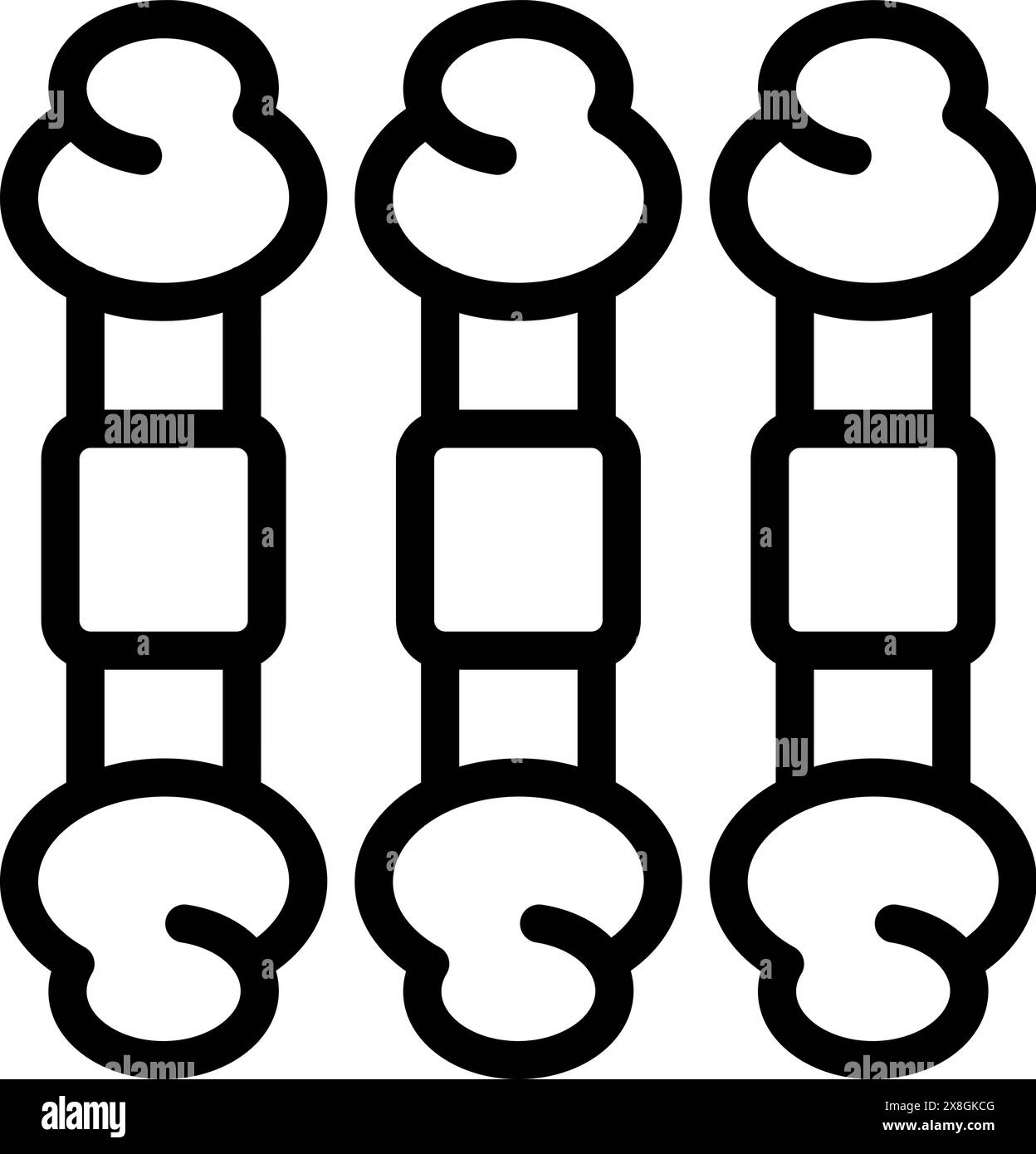 Black and white digital artwork featuring a repetitive pattern of ...
