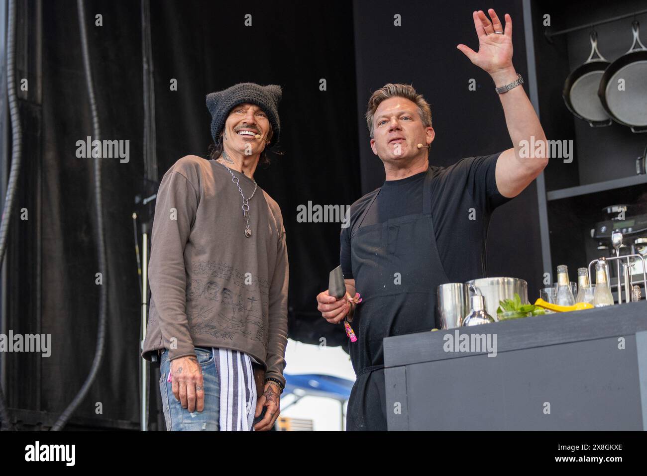 Tommy Lee and celebrity chef Tyler Florence during the BottleRock Music