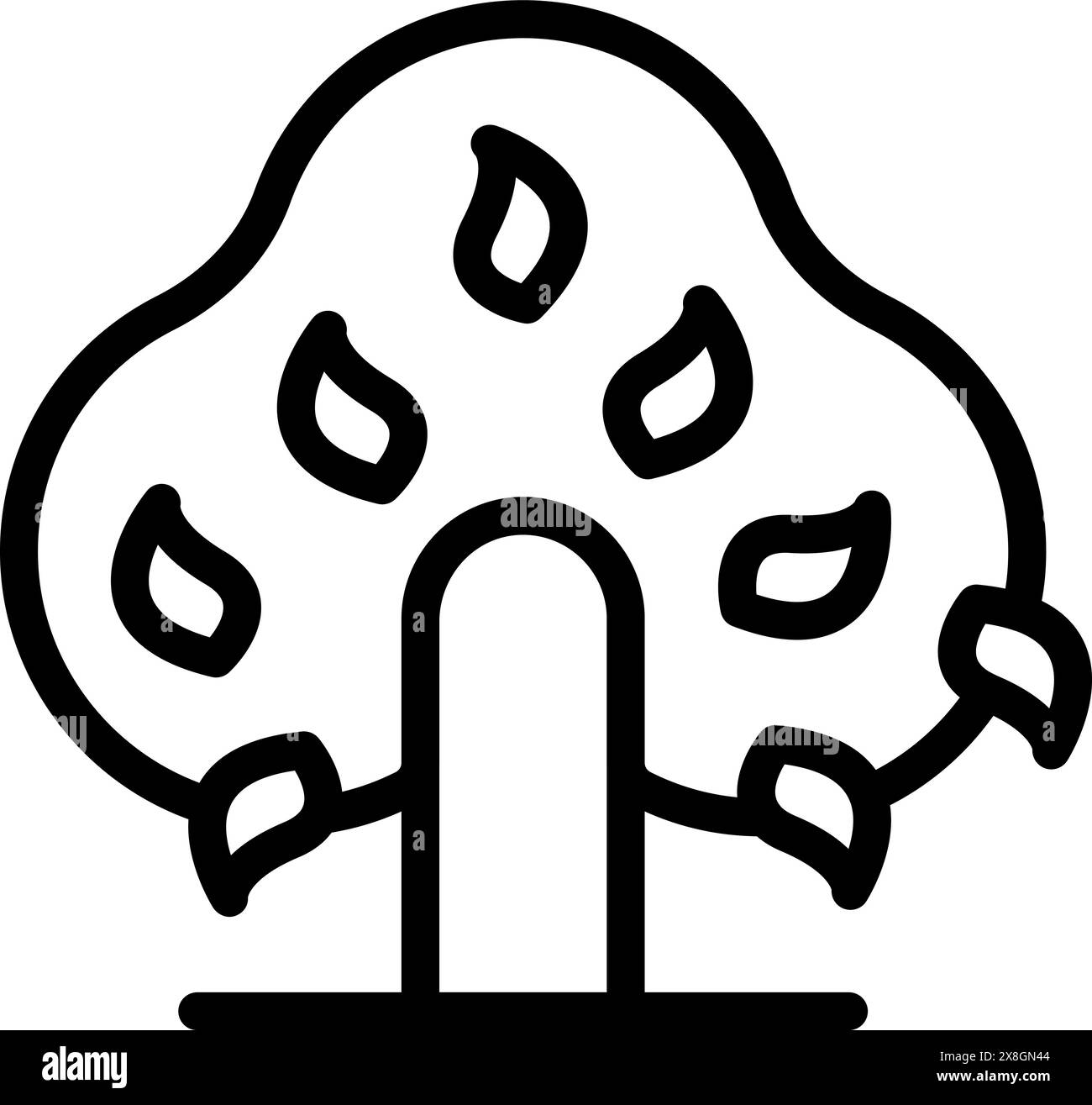 Minimalistic line art design of a tree, ideal for icons and ...