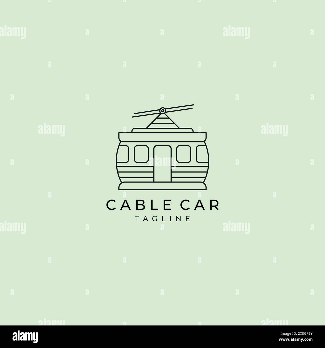 Cable car outline icon. linear style sign for mobile concept and web design. Funicular simple line vector icon. Gondola symbol, logo illustration. Pix Stock Vector