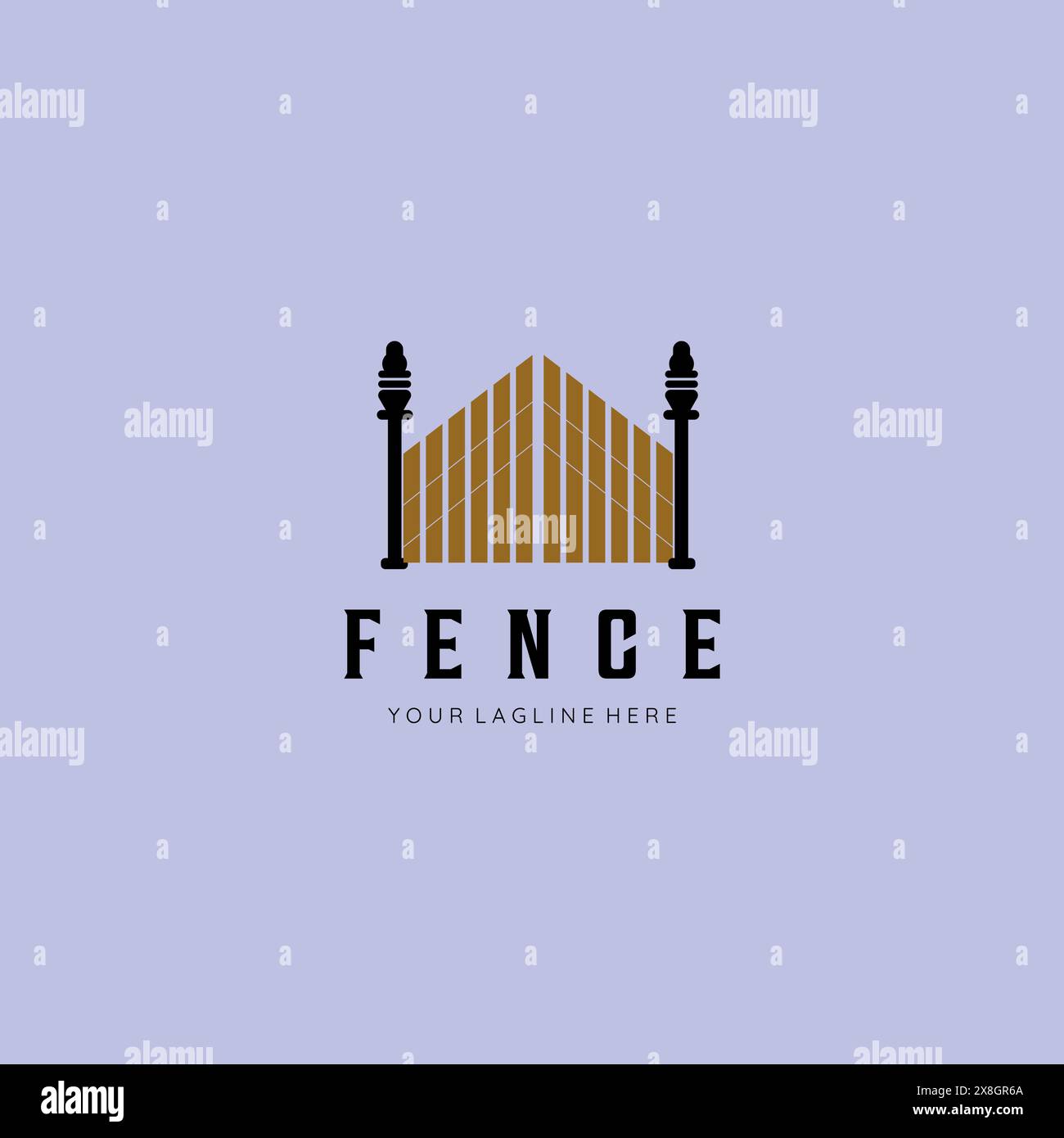 fence vintage retro minimalist logo vector illustration design Stock ...