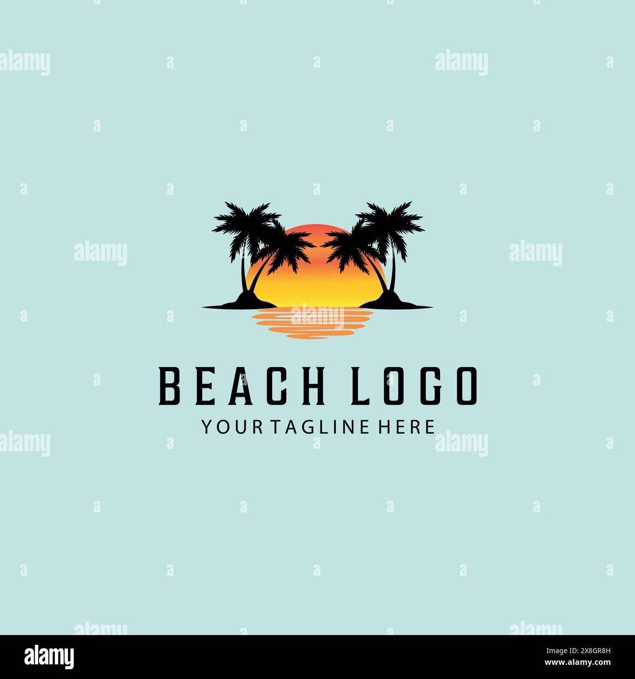 beach vintage retro minimalist logo vector illustration design Stock ...