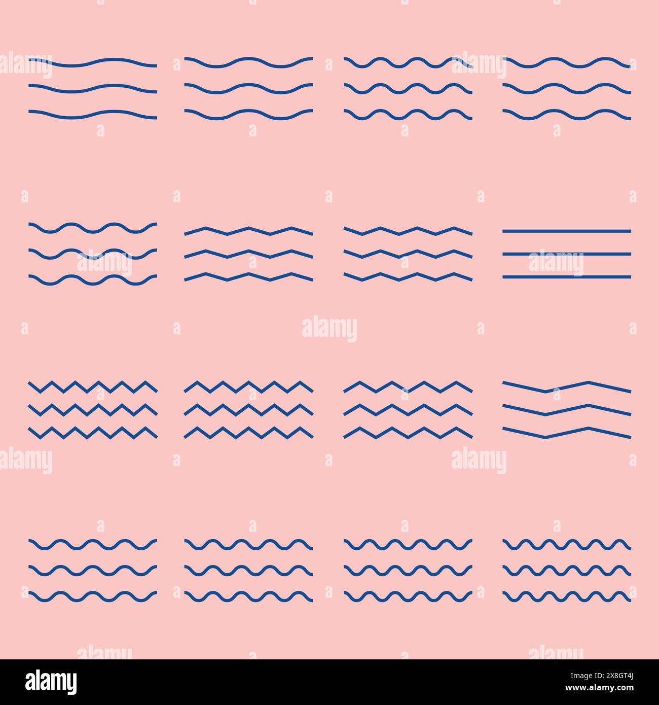 set bundled wave icon logo vector minimal illustration design, line art ...