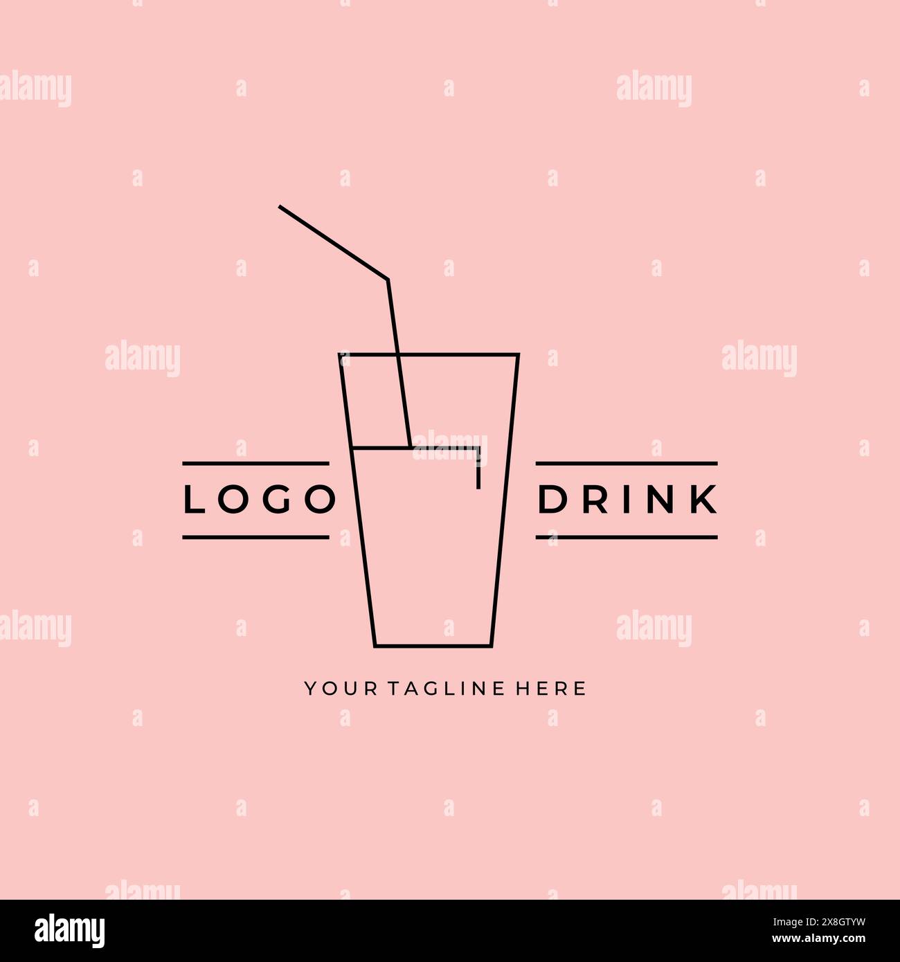 line art drink minimalist logo vector design Stock Vector