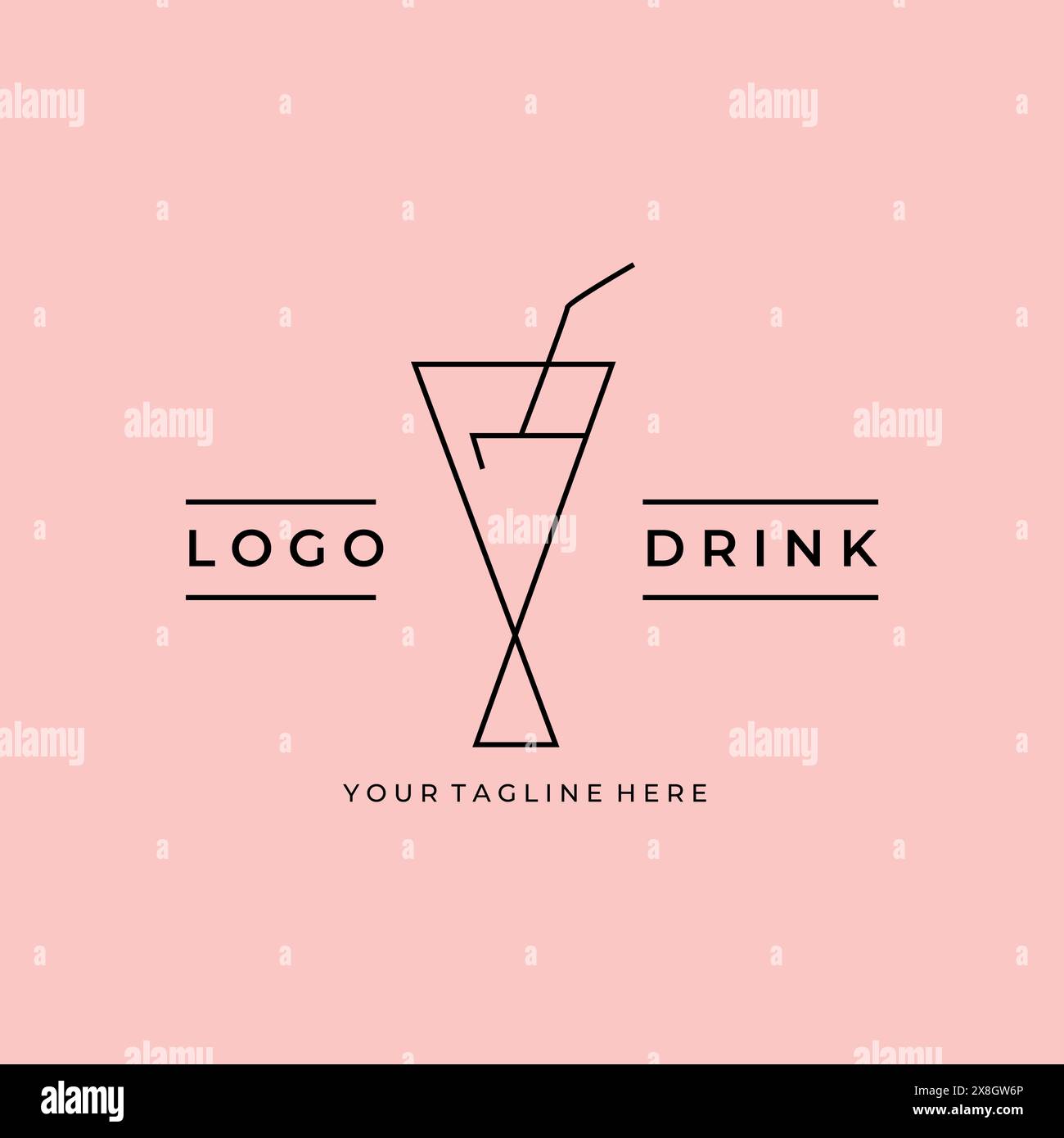 line art drink minimalist logo vector design Stock Vector