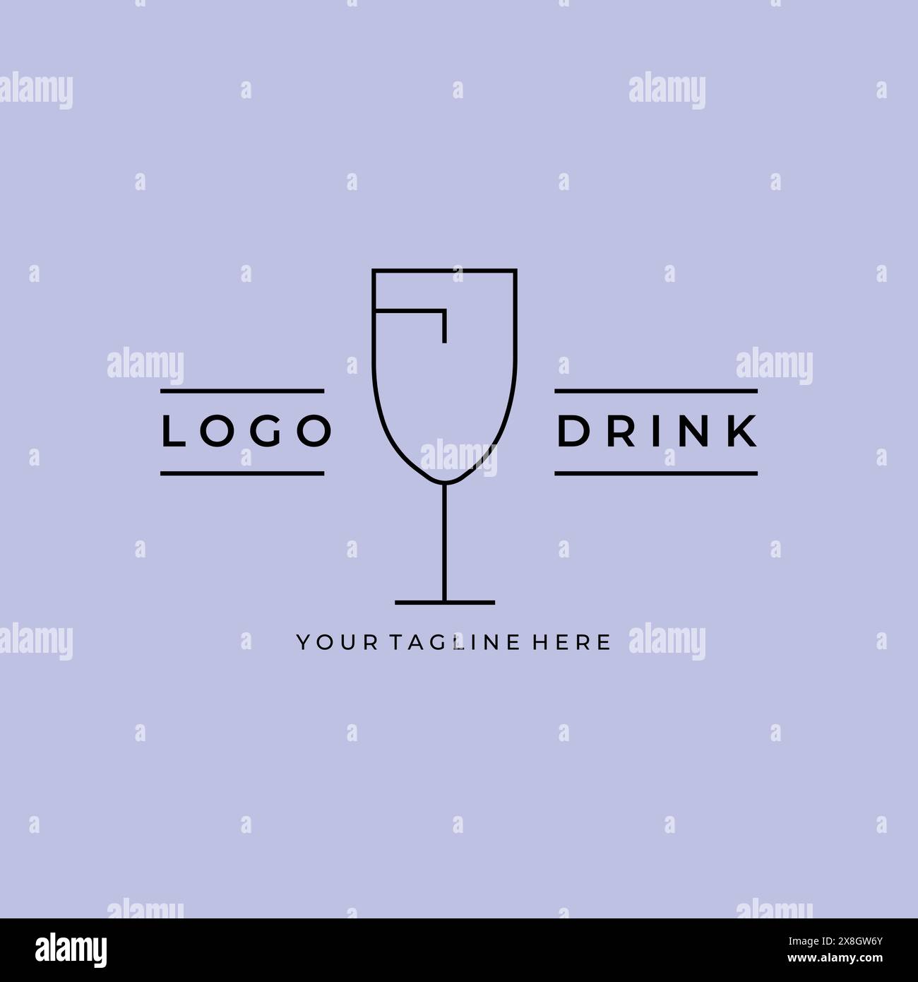 drink line art minimalist logo vector design Stock Vector