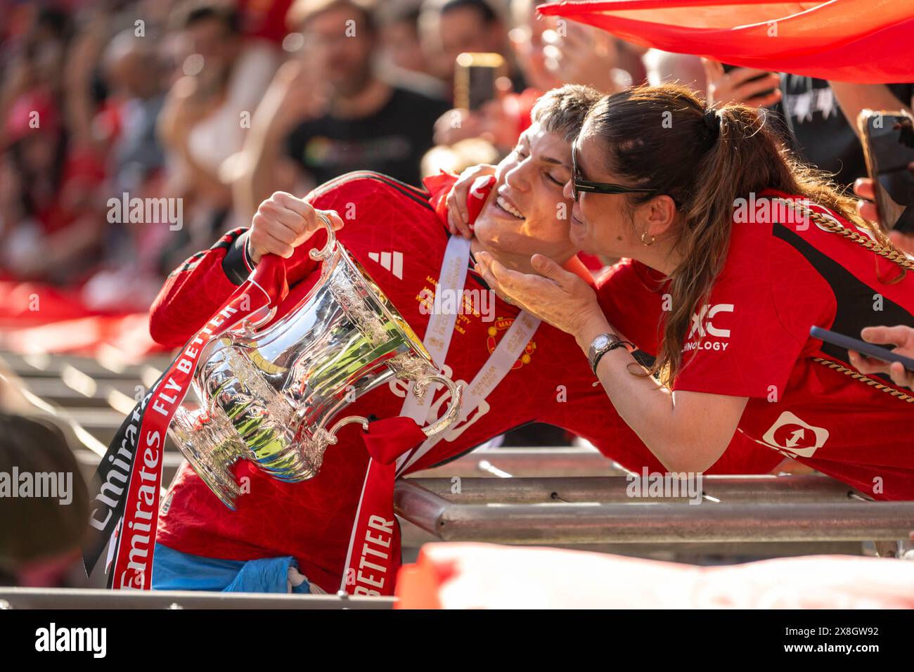London UK 25th May 2024 Alejandro Garnacho Of Man Utd With His 