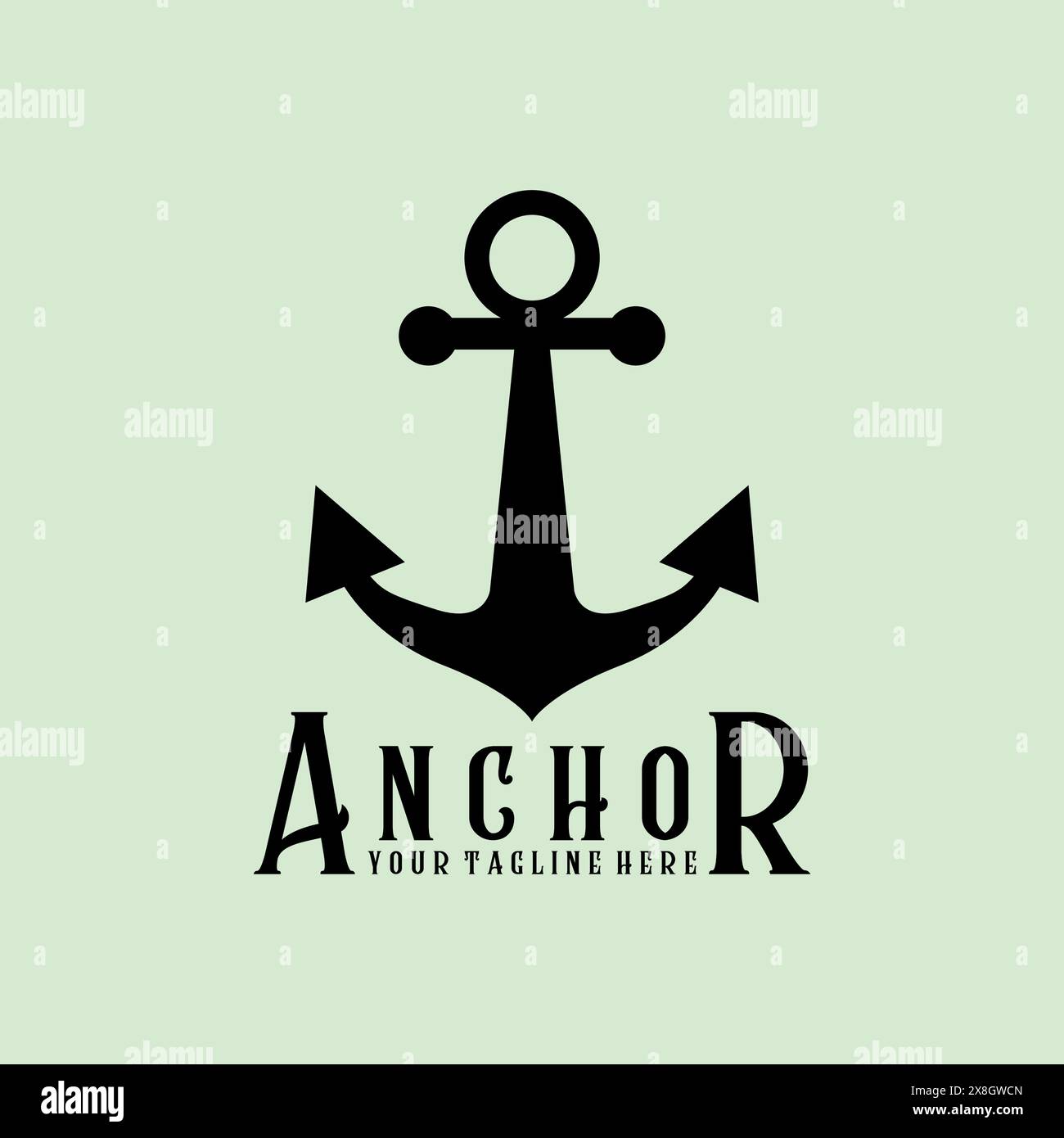 anchor vintage retro minimalist logo vector illustration design Stock Vector