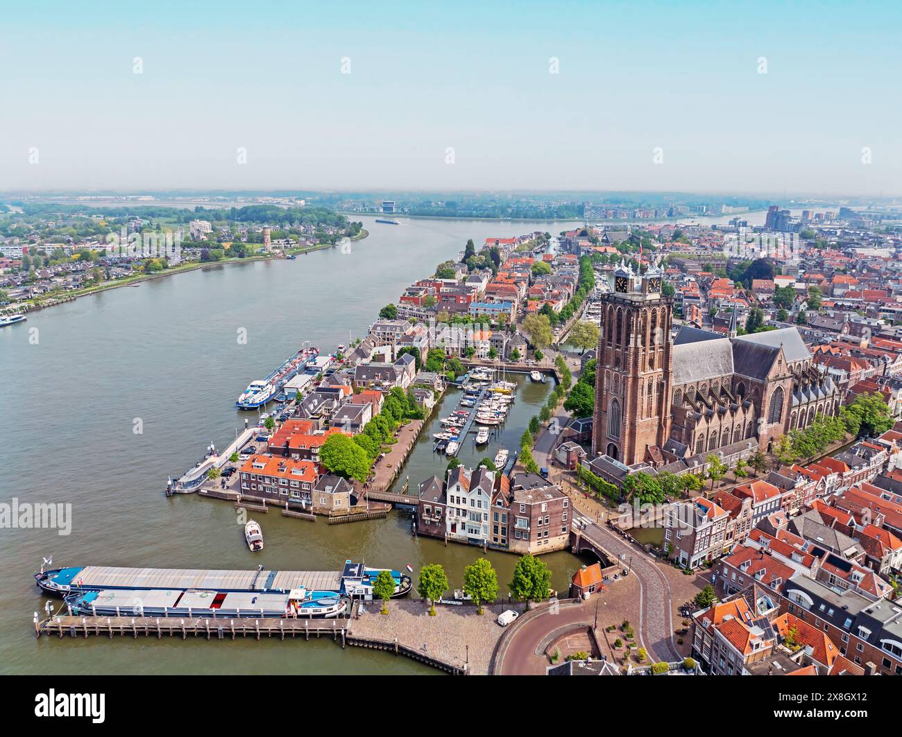 Aerial from the city Dordrecht in the Netherlands Stock Photo